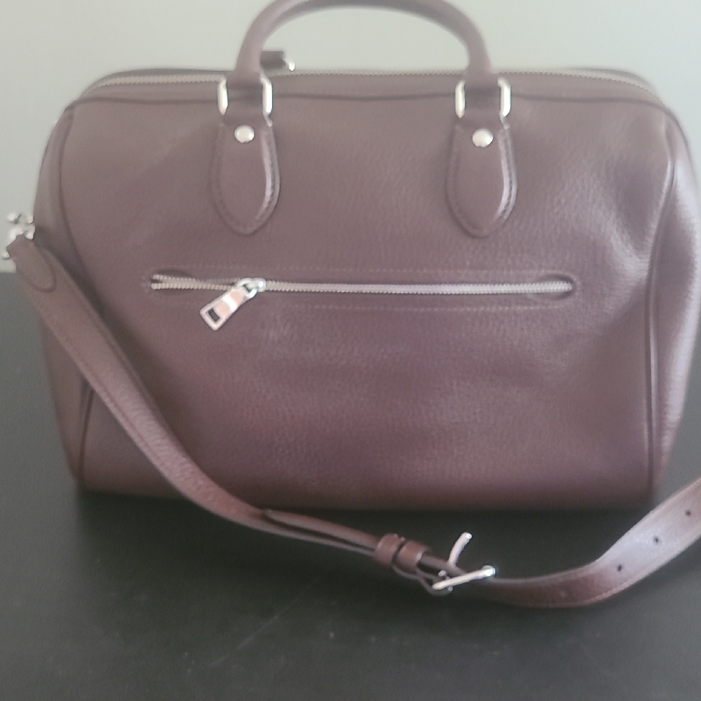 Coach Pebbled Leather Rowen Large Satchel in Maple 12Wx8H, No Dust Cover - Picture 5 of 13